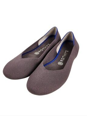 Rothy's The Flat Charcoal Grey Ballet Flats Recycled Washable Womens Size 9.5